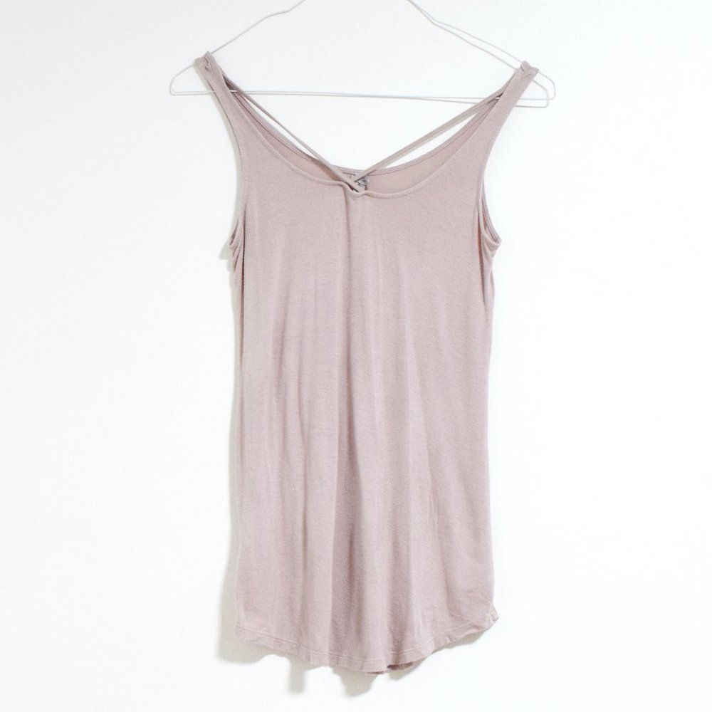 JG & CG Strappy Crisscross Pastel Lavender Mauve Singlet Tank Top | Size XS